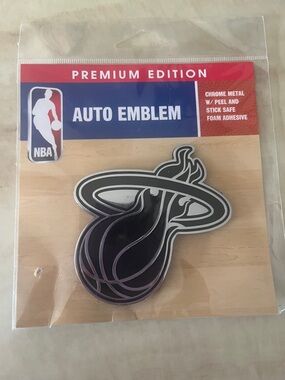 NBA Miami Heat Chrome Auto Emblem - Black & Silver